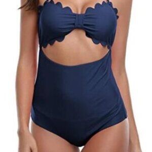 SEXY CUTOUT PLUS SIZE ONE PIECE SWIMSUIT WITHOUT STRAPS (runs smaller)